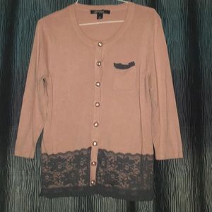 Peach Button-Up Sweatshirt